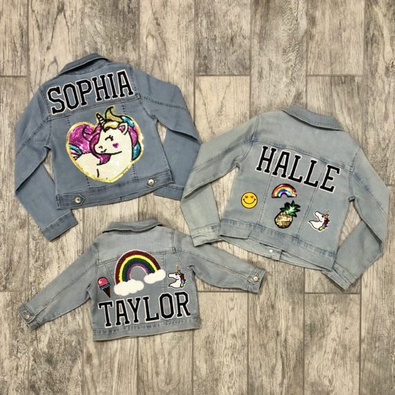 Girls Denim Jacket - Custom Jean Jacket Designed With Patches