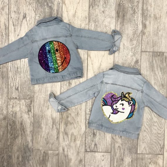 Girls Denim Jacket - Custom Jean Jacket Designed With Patches