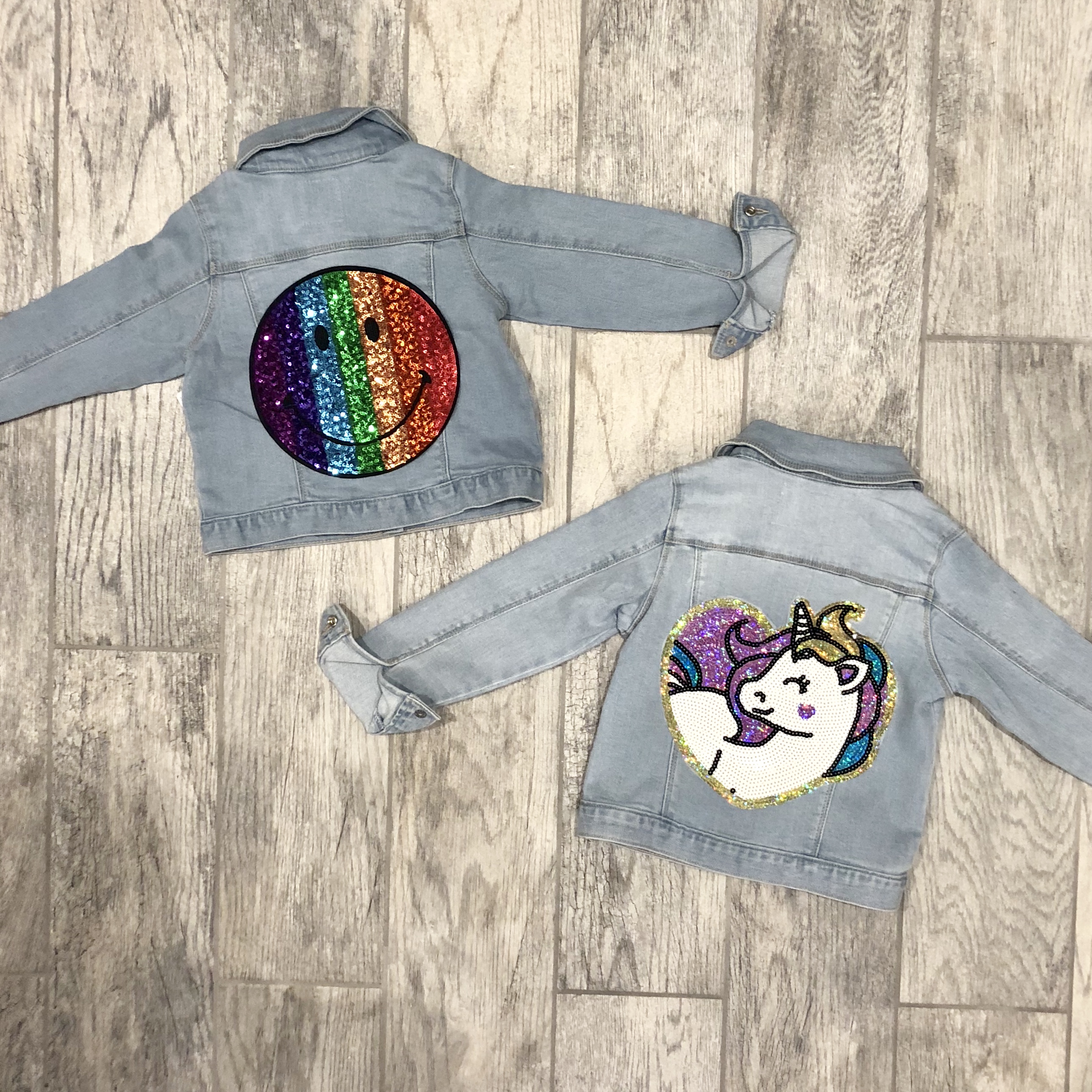 Patch Jacket for Kids | Custom Denim Jacket with Patches - Little Chicken SM 8 - 10 / Light Wash Denim