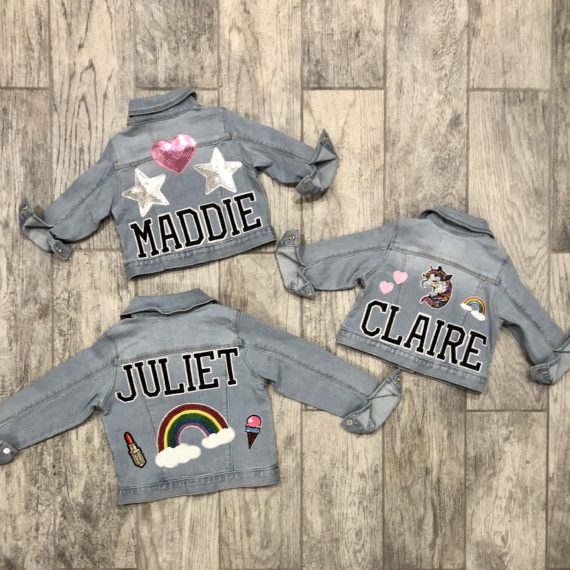 Girls Denim Jacket - Custom Jean Jacket Designed With Patches